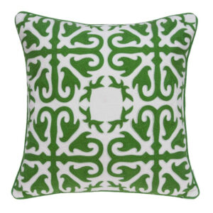 Traditional Green and White Accent Pillow 20"x20"