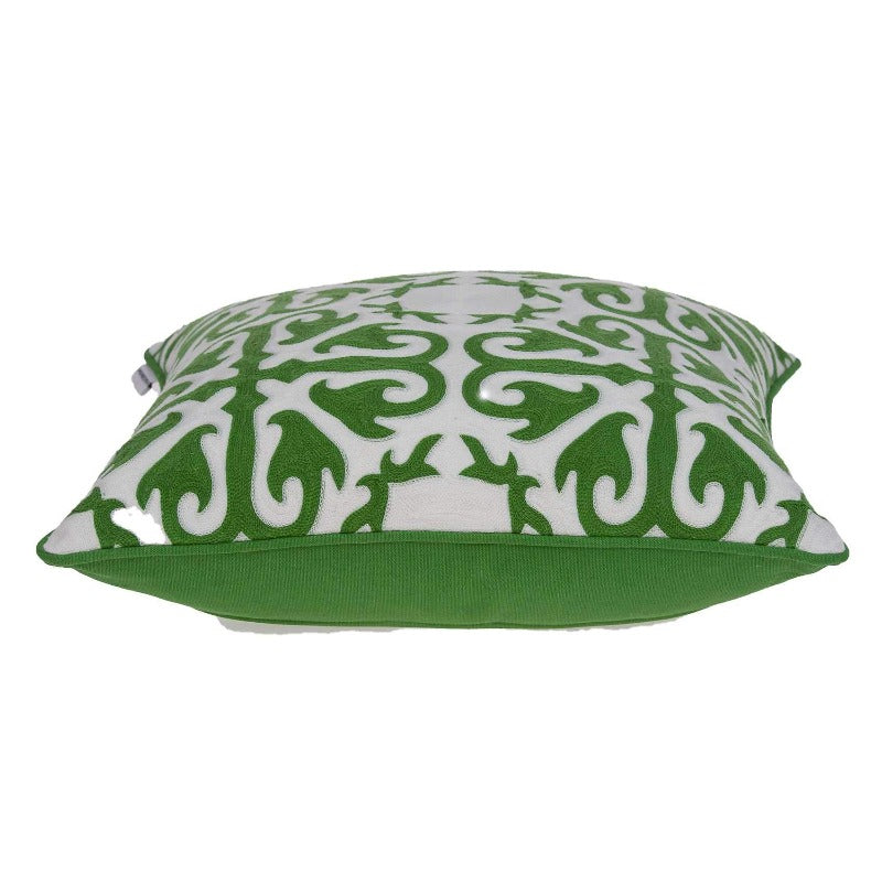 Traditional Green and White Accent Pillow 20"x20" - Image 3