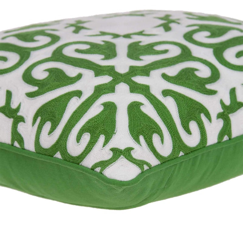 Traditional Green and White Accent Pillow 20"x20" - Image 4