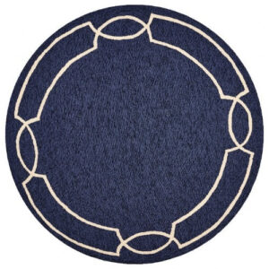 Alternative view of 7' Round UV treated Polypropylene Ocean Area Rug