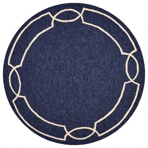 7' Round UV treated Polypropylene Ocean Area Rug - Image 2