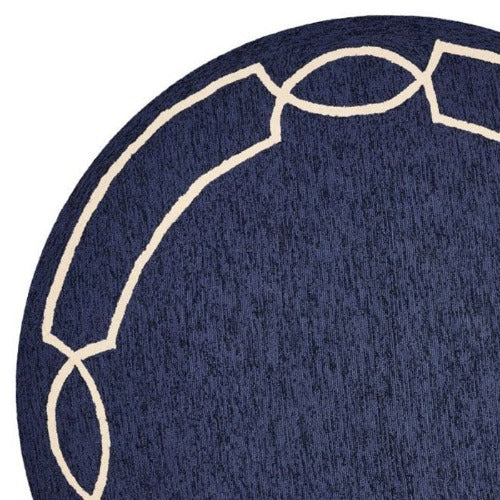 7' Round UV treated Polypropylene Ocean Area Rug - Image 3