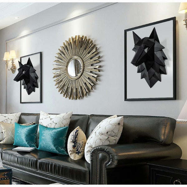 Wolf Head Sculpture Wall Decor - Image 3