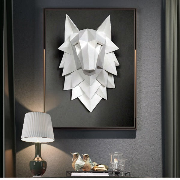 Wolf Head Sculpture Wall Decor - Image 2