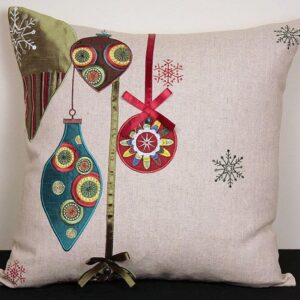 ML12001 Noel Ornaments Holiday Pillow 18" x 18"