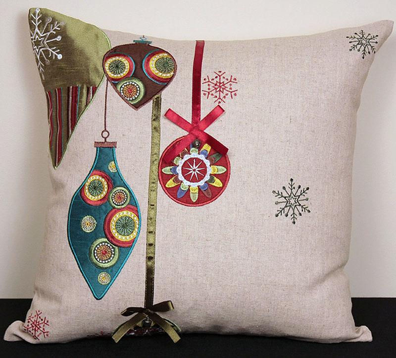 ML12001 Noel Ornaments Holiday Pillow 18" x 18"