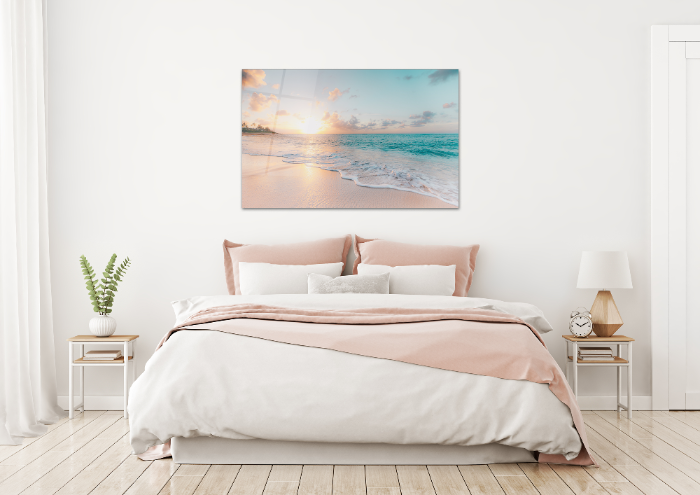 Glass Wall Art -Sea & Waves 18"x28"