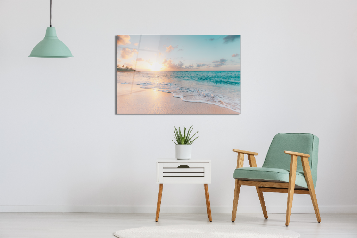 Glass Wall Art -Sea & Waves 18"x28" - Image 2
