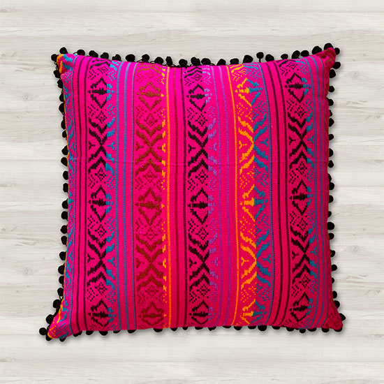 Aisha Cushion, Pink- 18" x18"